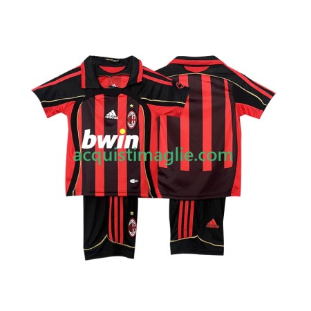 Divisa di Calcio AC Milan 2006 2007 Retro Bambino Prima